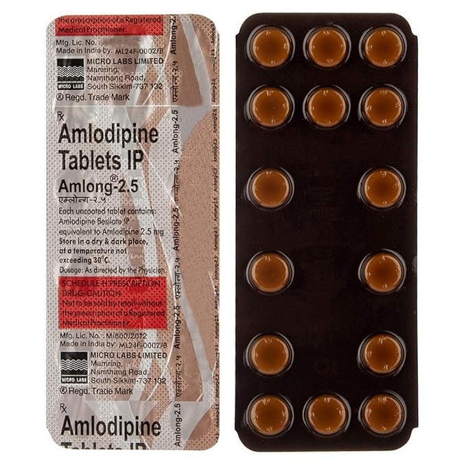 Amlong Amlodipine 2.5mg Tablet — Amlodipine 2.5 mg view 3