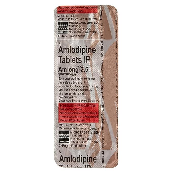 Amlong Amlodipine 2.5mg Tablet — Amlodipine 2.5 mg view 4
