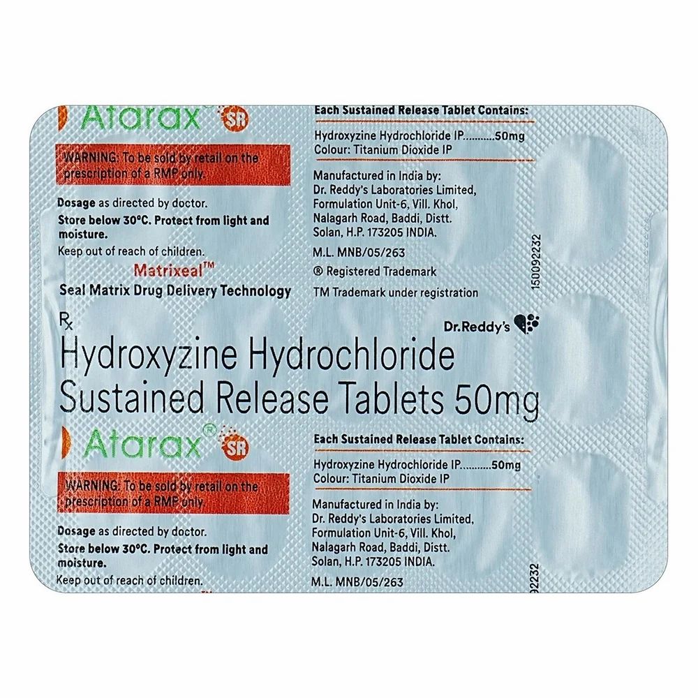 Atarax-Hydroxyzine 50mg Tablets β Hydroxyzine 50mg view 2