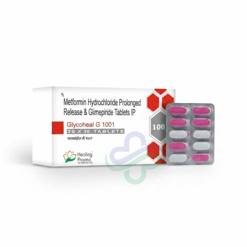 Glimepiride 1 Mg Metformin 1000 Mg-Glycoheal G1001 Tablets — Glimepiride + Metformin 1mg + 1000mg view 3