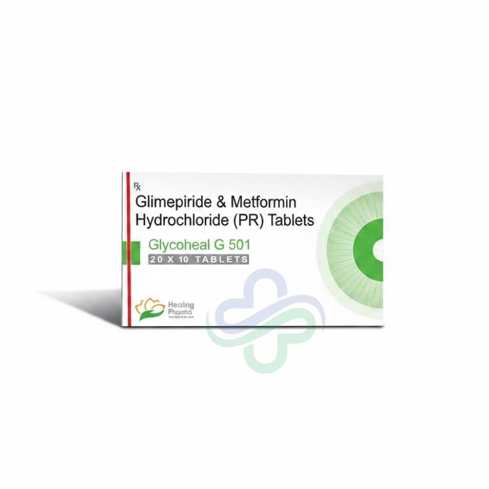 Glimepiride 1mg Metformin 500 Mg Tablets-Glycoheal G 501 — Glimepiride + Metformin 1mg + 500mg