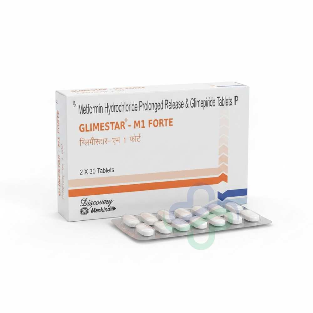 Glimestar-M1 Forte Tablets β Glimepiride + Metformin SR 1mg + 500mg SR view 4