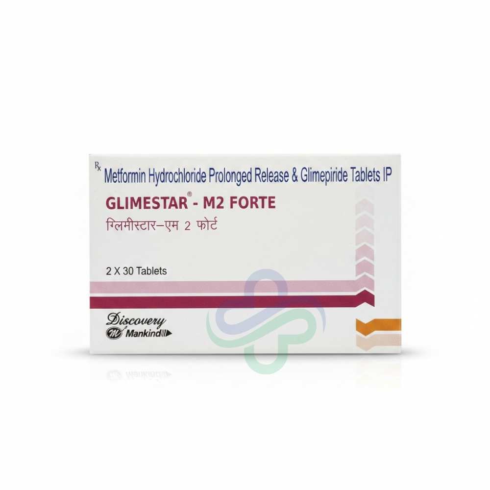 Glimestar M2 Forte Tablets — Glimepiride + Metformin SR 2mg + 500mg SR
