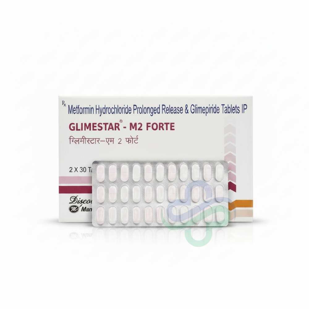 Glimestar M2 Forte Tablets β Glimepiride + Metformin SR 2mg + 500mg SR view 2